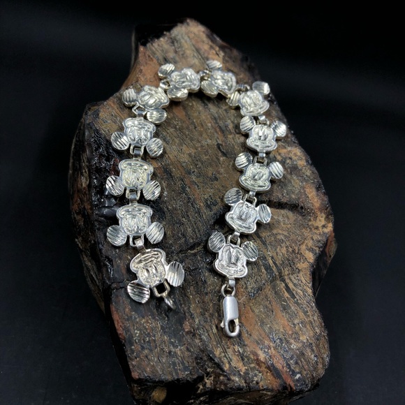 Sterling Silver Vintage Mickey Mouse Bracelet - Picture 8 of 8